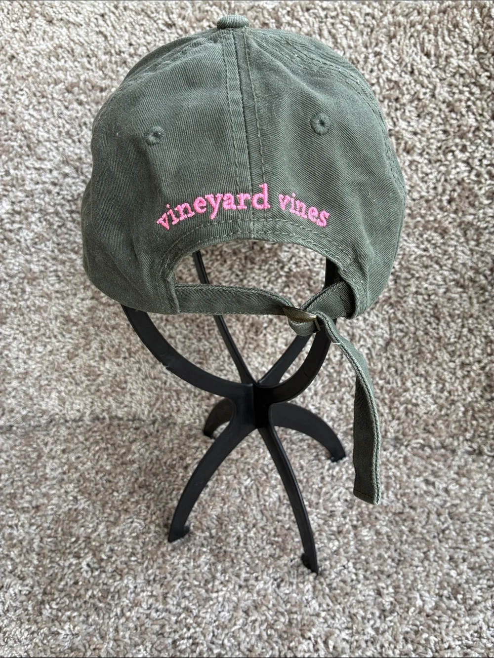 Vineyard Vines Olive Gray Strapback Cap